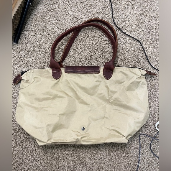 Sofft Nylon & Leather Shoulder Tote Bag Tan Khaki Purse - Picture 6 of 10